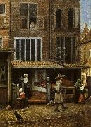 Jacobus Vrel Street Scene with Bakery Sweden oil painting artist